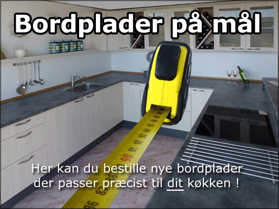 Køkkenbordplader. køb billige bordplader efter mål her